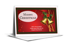 Christmas Holiday Mistletoe Jingle Bells Cards 7.875